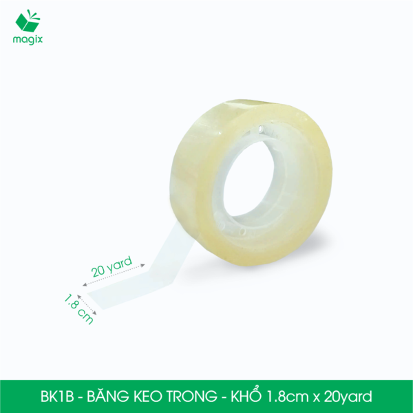 BK1B - Băng keo trong - Khổ 1.8cm x 20yard