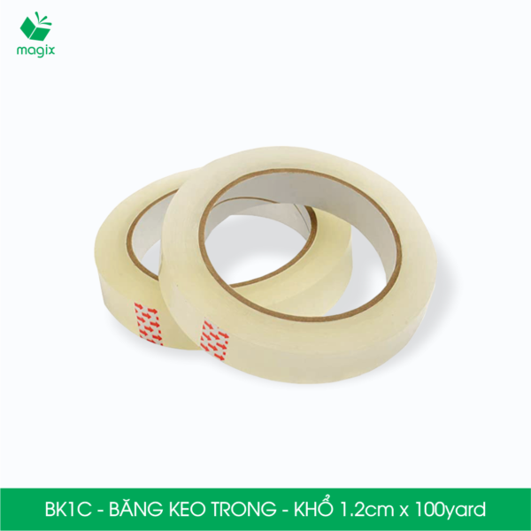 BK1C - Băng keo trong - Khổ 1.2cm x 100yard